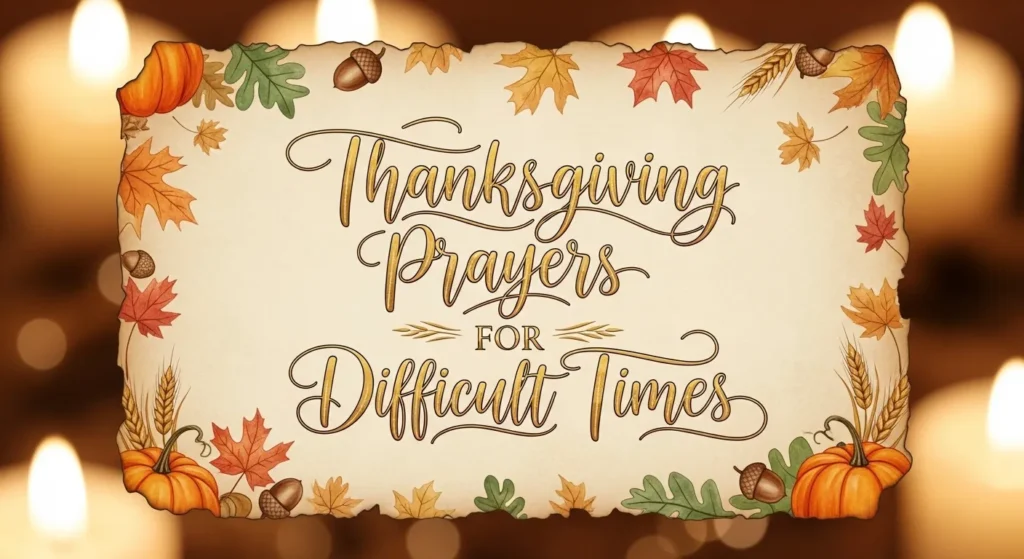 Alt Text (124 characters):
Happy family praying together at Thanksgiving dinner table with 
grateful hearts offering Thanksgiving prayers.